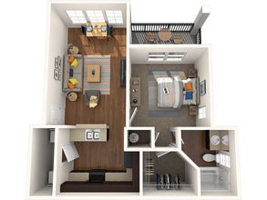 One Bedroom 631 floor plan